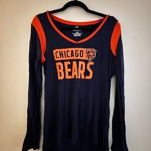 Fanatics Chicago Bears Navy and Orange V-Neck Shirt
